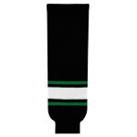 HS630 Knitted Striped Hockey Socks - Dallas Black - Front