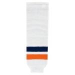 HS630 Knitted Striped Hockey Socks - New York Islanders White - Front