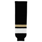 HS630 Knitted Striped Hockey Socks - New Pittsburgh 3rd Black - Front