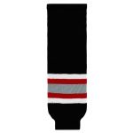 HS630 Knitted Striped Hockey Socks - Buffalo Black - Front