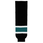 HS630 Knitted Striped Hockey Socks - 2008 San Jose 3rd Black - Front