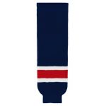 HS630 Knitted Striped Hockey Socks - Columbus Navy - Front