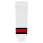 HS630 Knitted Striped Hockey Socks - 2002 Team Canada White - Front