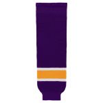 HS630 Knitted Striped Hockey Socks - Vintage La Purple - Front