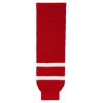 HS630 Knitted Striped Hockey Socks - Team Canada Red (2010) - Front