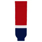 HS630 Knitted Striped Hockey Socks - 2013 Washington Red - Front