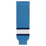 HS630 Knitted Striped Hockey Socks - 2008 Pittsburgh 3rd Sky Blue - Front