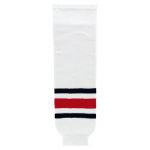 HS630 Knitted Striped Hockey Socks - 2010 Columbus White - Front