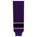 HS630 Knitted Striped Hockey Socks - New La 3rd Purple - Front