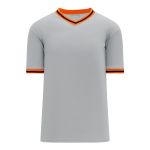 S1333 Soccer Jersey - Grey/Orange/Black - Front
