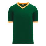S1333 Soccer Jersey - Dark Green/Gold/White - Front