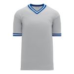 S1333 Soccer Jersey - Grey/Royal/White - Front