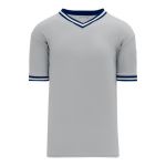 S1333 Soccer Jersey - Grey/Navy/White - Front