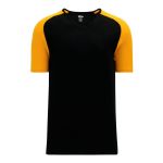 S1375 Soccer Jersey - Black/Gold - Front