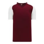S1375 Soccer Jersey - Maroon/White - Front