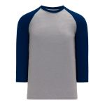 S1846 Soccer Jersey - Heather Grey/Navy - Front