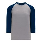 Athletic Knit S1846-921 Soccer Long Sleeve Shirt - Heather Grey/Navy - Primary