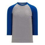 Athletic Knit S1846-922 Soccer Long Sleeve Shirt - Heather Grey/Royal - Primary