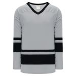 Athletic Knit H6400-822 League Hockey Jersey - Grey/Black - Primary