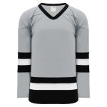 Athletic Knit H6500-112 League Hockey Jersey - Grey/Black/White - Primary