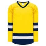 Athletic Knit H6500-255 League Hockey Jersey - Maize/Navy/White - Primary