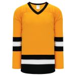 Athletic Knit H6500-329 League Hockey Jersey - Gold/Black/White - Primary