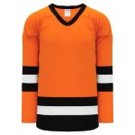 Athletic Knit H6500-330 League Hockey Jersey - Orange/Black/White - Primary
