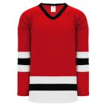 Athletic Knit H6500-414 League Hockey Jersey - Red/White/Black - Primary