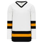 Athletic Knit H6500-436 League Hockey Jersey - White/Black/Gold - Primary