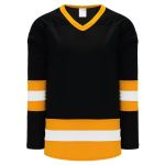 Athletic Knit H6500-437 League Hockey Jersey - Black/Gold/White - Primary