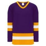 Athletic Knit H6500-441 League Hockey Jersey - Purple/Gold/White - Primary