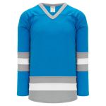 Athletic Knit H6500-459 League Hockey Jersey - Pro Blue/Grey/White - Primary