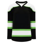 Athletic Knit H7500-247 Select Hockey Jersey - Black/White/Lime Green - Primary