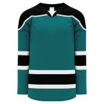 Athletic Knit H7500-457 Select Hockey Jersey - Pacific Teal/Black/White - Primary