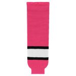 Athletic Knit HS630-272 Knitted Striped Hockey Socks - Pink/White/Black - Primary