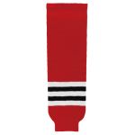 Athletic Knit HS630-304 Knitted Striped Hockey Socks - Chicago Red - Primary