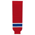 Athletic Knit HS630-308 Knitted Striped Hockey Socks - Montreal Red - Primary