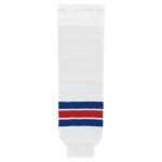Athletic Knit HS630-313 Knitted Striped Hockey Socks - New York Rangers White - Primary