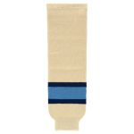 Athletic Knit HS630-545 Knitted Striped Hockey Socks - Sand/Navy/Sky - Primary