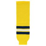 Athletic Knit HS630-590 Knitted Striped Hockey Socks - 2011 Michigan Maize - Primary