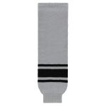Athletic Knit HS630-822 Knitted Striped Hockey Socks - Grey/Black - Primary