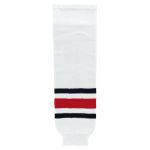 Athletic Knit HS630-891 Knitted Striped Hockey Socks - 2010 Columbus White - Primary