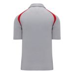 A1820 Apparel Polo Shirt - Heather Grey/Red - Back