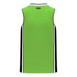 B1715 Pro Basketball Jersey - Lime Green/Black/White - Back