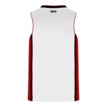 B1715 Pro Basketball Jersey - White/Black/Red - Back