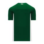 BA1343 One Button Baseball Jersey - Dark Green/White - Back