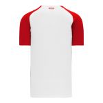 BA1375 Pullover Baseball Jersey - White/Red - Back