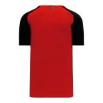 BA1375 Pullover Baseball Jersey - Red/Black - Back
