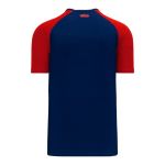 BA1375 Pullover Baseball Jersey - Navy/Red - Back
