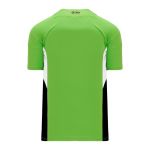 BA1763 One Button Baseball Jersey - Lime Green/Black/White - Back